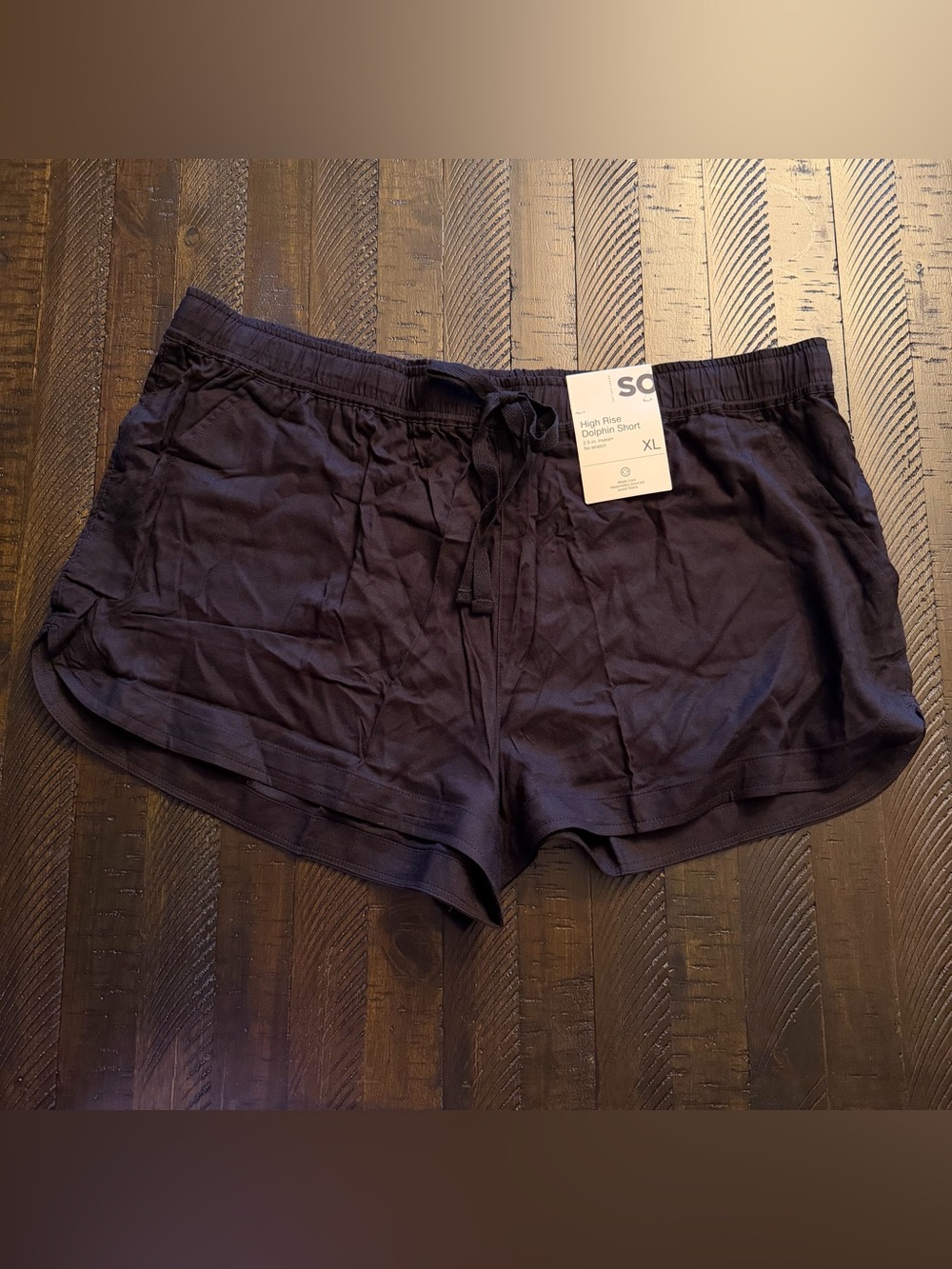 SO Black Pull On Dolphin Hem Shorts - NWT XL